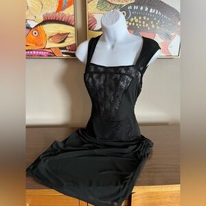 Free People Elegant Black Midi Dress